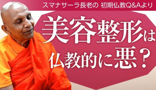 【お坊さんに質問】美容整形は仏教的に悪？――スマナサーラ長老との対話、仏教の教え｜ブッダの智慧で答えます（一問一答）